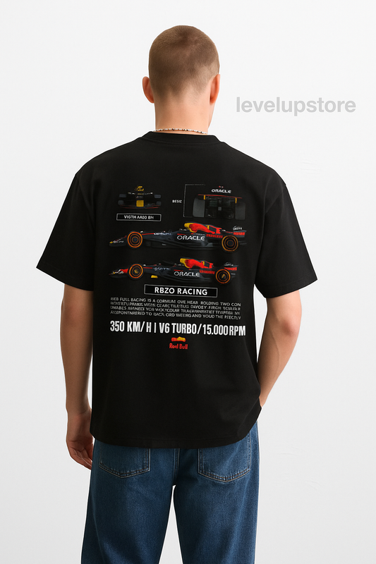F1 V6 TURBO printed oversized t-shirt