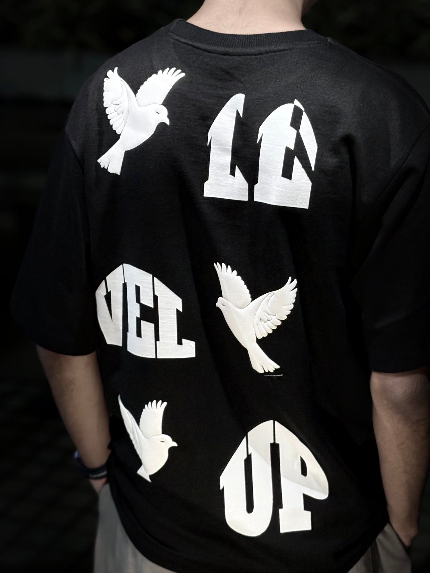 Puff Printed LevelUp rising birds oversized T-shirt