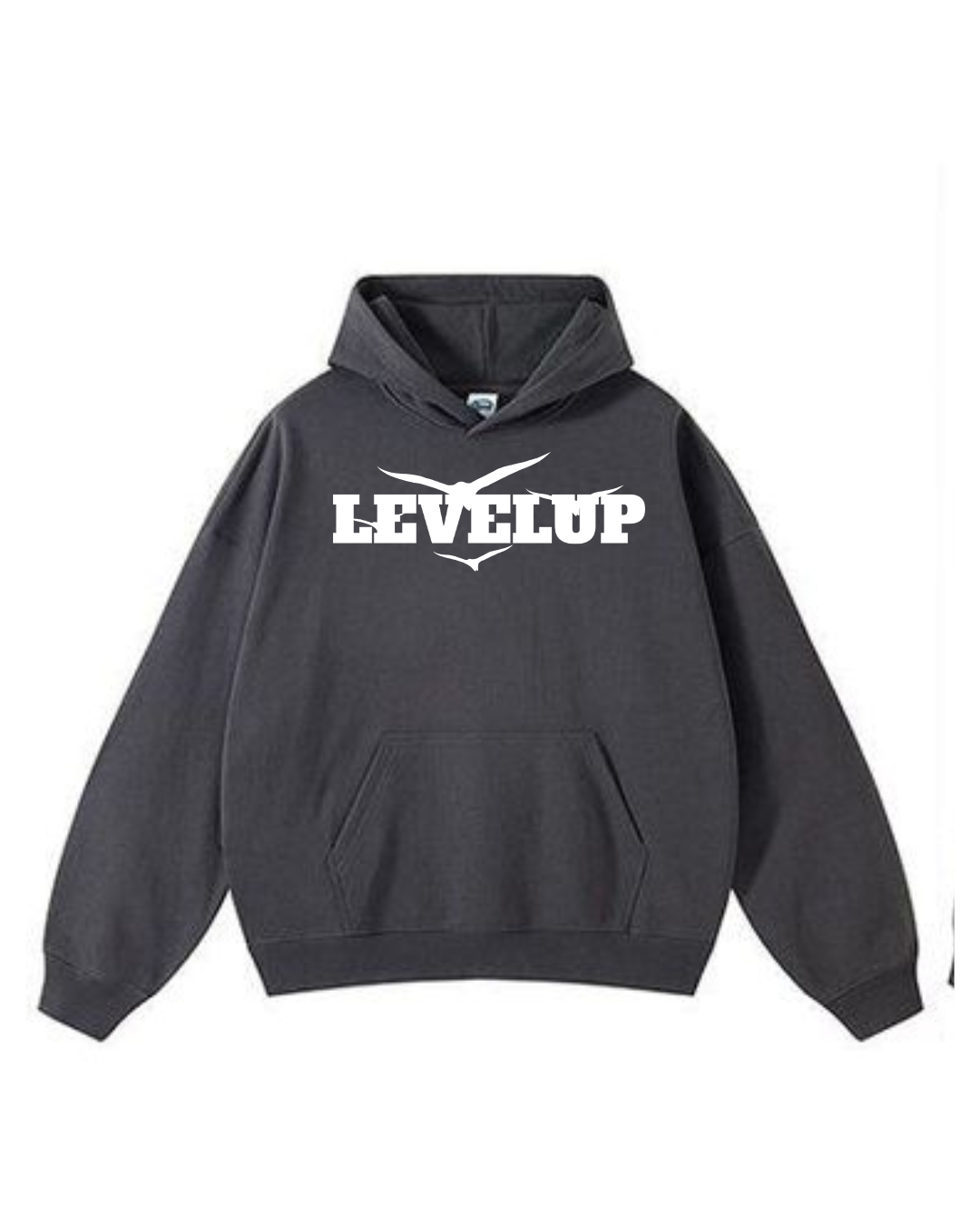 LEVELUP PUFF PRINTED PULL OVER BLACK HOODIE
