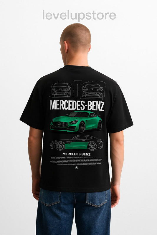 Mercedes-Benz AMG GT Car Graphic Oversized T-Shirt (Black)