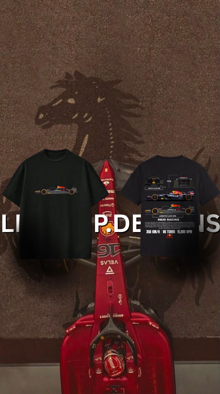 F1 V6 TURBO printed oversized t-shirt