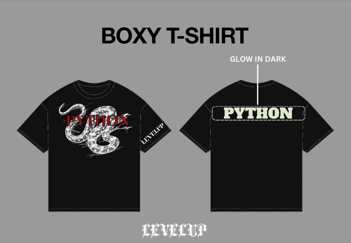 UPDATED PYTHON DTF/GLOW IN DARK PRINTED T-shirt