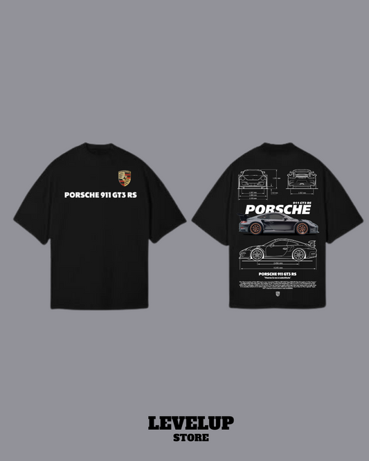 PORSCHE 911 BLACK OVERSIZED BLACK T-SHIRT